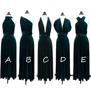 Charming Green velvet long bridesmaid dresses Custom Made long evening dresses Real Simple Prom Party Dresses Bridesmaid Gowns Plus Size