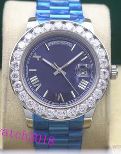 Luxusuhr Roman Bigger Diamond Bezel Uhr Blue Dial Chest 41mm Automatische Modemarke Herrenuhr Armbanduhr