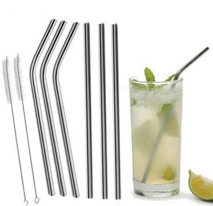 30 20 oz Stainless Steel Straw Durable Reusable Bend and Straight Metal 10.5 and 8.5 inch Extra Long Drinking Straws For 30oz 20oz Cups Mugs