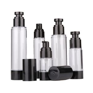 15 30 50 80 100 120ml Airless Pump Bottle Tomt Travel Lotion Container Plast Fine Mist Spray Flaskor för flytande Foundation, Lotion, Essential Olja, Shampoo