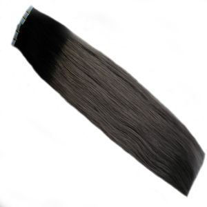 Bant Yapıştırıcı Cilt Atkı Saç Ombre Bant Uygula Insan Saç Uzantıları T1B / Gümüş Gri Uzantıları Sarışın Bant Saç Uzantıları