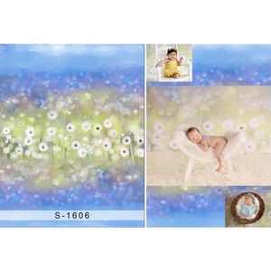 Oljemålning Vit Maskros Nyfödd Fotografi Bakgrund Vinyl Baby Kids Photoshoot Props Blue Backgrounds för Photo Studio