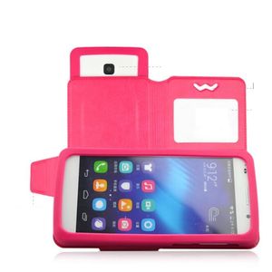 Estojo universal Flip casos Geral Push-Pull Ver Janela PU capa de couro para 3.5-6.0 polegadas telefone iphone 7 LG G4 G5 google PIXEL HTC