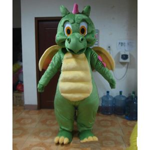 2018 Hot Sale Vuxen Tecknad Karaktär Söt Gröna Dragon Mascot Kostym Halloween Party Kostymer