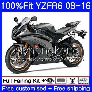 射出ヤマハ YZF R6 YZF-600 YZFR6 08 13 14 15 16 ブラックグレーホット 234HM.29 YZF 600 R 6 YZF600 YZF-R6 2008 2013 2014 2015 2016 フェアリング