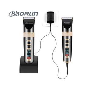 Baorun a8s profissional display lcd cabelo trimmer baber hair clippers máquina de corte de cabelo styling ferramenta 2000 mah bateria li-ion