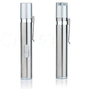 100pcs 3 in 1 USB Rechargeable UV Laser Flashlight Mini Medical Pen Clip Warm White Torch Light