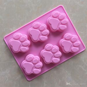 Diy pata em forma de molde do bolo dos desenhos animados feitos à mão moldes de sabão de silicone resistente ao calor sílica gel moldes de cozimento rosa 2 2xg bb