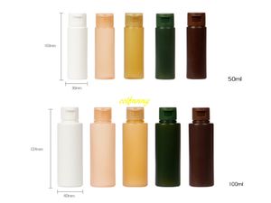 200PCS 50ml 100ml mjukpackningsflaska Tryck på flaskor tom plast lotion shampoo bad behållare kosmetisk kräm rör för resor