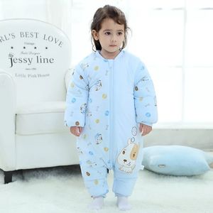 Early Walker Baby Sleeping Bag Feet Wearable Blanket Lovely Dog Baby Sleeping Nest Bag with Separate Legs & Detachable Sleeves Pajamas