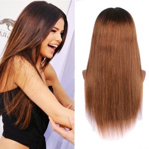 150 Density Brazilian Ombre Honey Blonde Color 1B 27 Thick Glueless Full Lace Human Hair Wigs Straight Lace Front Wig For Black Women