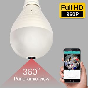 960P Bezprzewodowa kamera IP E27 Żarówka LED Light Panoramiczna Wi-Fi Lampa Fiseye Obiektyw WIFI Kamera CCTV CCTV Bezpieczeństwo P2P Kamery Obsługują 128 GB