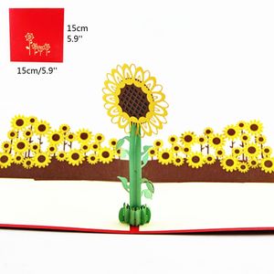 Sunflower birthday party decorations kids greeting cards birthday party favors 3D birthday pop up cards greeting card