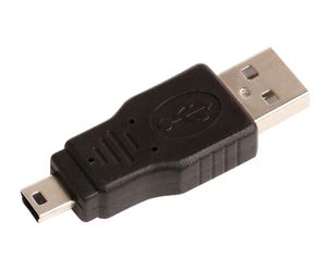 Hochwertiger USB 2.0-auf-Mini-5-Pin-5-Pin-Adapter, Schwarz, 200 Stück/Lot