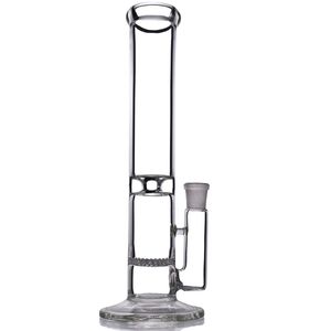 Cachimbo de água Bong de vidro de cor transparente Skull and Honeycomb percolator cachimbo de água 14/19 down haste para bongs dab rigs