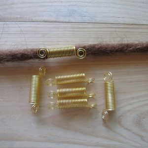 10 Gold Ceil Drut Dreadlock Dread Hair Warkocz Plead Mankiet Mankiet 9 mm Otwór