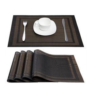 PVC Dining Tables Placemat Esteiras Sustentáveis ​​Resistentes ao Calor Anti Deslance Tabela Lavável Tapete Restaurante Plate Bancada