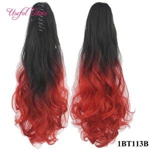 Pony Tail hair extensions blonde hair long ponytails Synthetic Ponytails Long Curly Claw Ponytail Clip In Hair Extensions Hairpiece