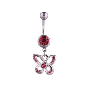 Wholesale dangle butterfly belly ring for sale - Group buy USA style new arrival stainless steel navel belly piercing jewelry butterfly dangle belly ring on hot sale