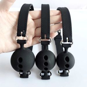 Full Silicone Boca Aberta GAG Boca Oral Fixação Boca Recheado Bondage Restrições Adultas jogos para casais Flertando brinquedos sexuais Y18100702