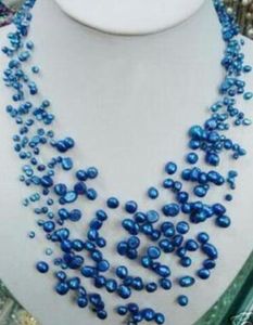 Charmig Blue Freshwater Pearl Meteor Halsband
