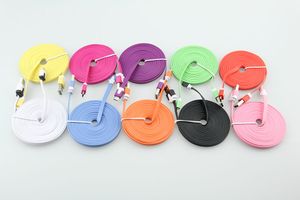 1M 2M 3M Colorful Flat Noodle Micro Usb Sync Cavo di ricarica dati per Samsung S3 S4 S5 S6 per HTC Nokia telefoni Android 200 pz / lotto