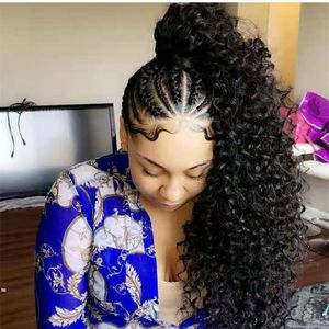 24" Hair Piece Pony Tail Extension Drawstring Very Long Voluminous Curled Kinky Curly Ponytail Human Hair color variation 160g