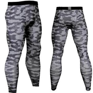 Plus Size Męskie Rajstopy Kompresyjne Warstwy Podstawowe Joggers Legginsy 2018 Kamuflaż 3D Drukuj Spodnie Fitness Szybkie Suche Długie Spodnie