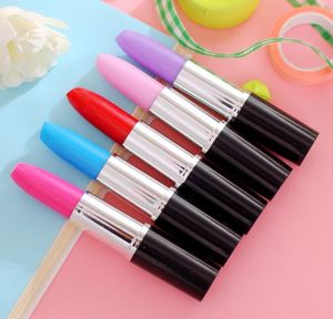 Mix Cores Batom Point Point Pen Creative Papelaria Estudante Prémio Adorável Modelagem Lifelike Lip Balm Caneta Ballpoint 210pcs