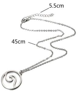20pcs / lot Moda Colar Antique Silver Wave Charms cadeia pingente de 60 centímetros colar de jóias camisola presente