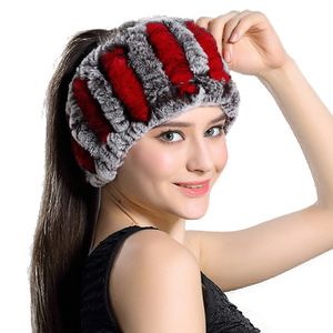 Casual Rex Rabbit Fur Collar Paraorecchie Cappello Sciarpa Pelliccia Silenziatore Capelli Elastico Fascia per capelli Collo in pelliccia Doppio uso per le donne Spedizione gratuita