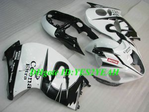 Kit carenatura per stampaggio iniezione per SUZUKI Hayabusa GSXR1300 96 99 00 07 GSXR 1300 1996 2007 ABS Set carenature nero bianco + Regali SG01