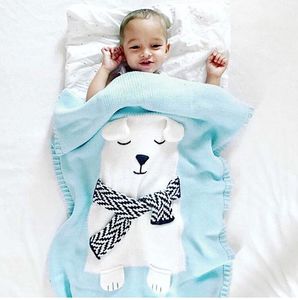 INS Infant Bear Style Blanket Wrap Kids 3D Ear Knitted Carpet Swaddling Boy Girl Beach Mats Newborn Baby Photography Background Props HFC001