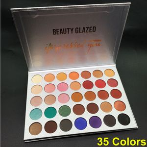 Beauty Glazed Makeup Eyeshadow Palette 35 ألوان ظلال العيون غير لامع وميض عينيه أعجب لك لوحة الجمال الجمال المزجج العلامة التجارية مستحضرات التجميل DHL