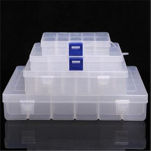 10 15 24 36 Slots Storage Box Plastic Transparent Display Case Organizer Holder for Beads Ring Earring Jewelry