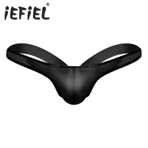 IEFiEL Uomo Sexy Mesh Bikini Perizoma Mutandine da uomo See Through Gay Biancheria intima Trasparente Mens G-String Aperto Indietro Elastico Sospensorio