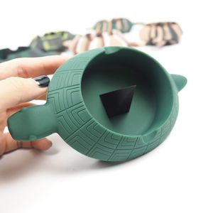 Premium Silicone Tortoise Ashtray med jämförelse för olika verktyg Unbreakable Shatter / Värmebeständig bärbar askkopp för rök