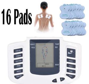 Estimulador Elétrico Full Body Relax Muscle Therapy Massage Massage Massagem Pulso Tens Acupuntura Máquina de cuidados de saúde 16 almofadas