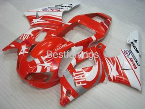 Kit carenatura personalizzato gratuito per carenature YAMAHA R1 1998 1999 bianco rosso YZF R1 98 99 GF25