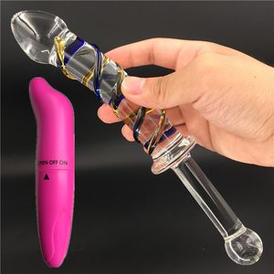 Wholesale used sex toys for men for sale - Group buy 2 Vibrator And Dual use glass crystal dildo penis Anal Sex toy Adult products for women men female male masturbation Y18102305