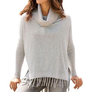 Suéters mulher outono casual malha gola camisola tops fêmea cor sólida manga longa borla tassel camisa moda solta malhas