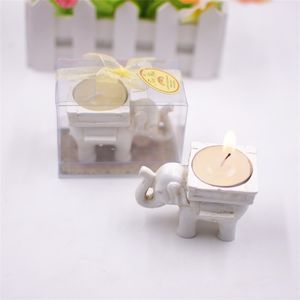Retro Lucky Elephant Candles Holder Creative Tealight Candlestick Bridal Shower Wedding Party Favors Gift Banquet Table Decor yc YY