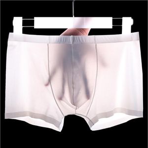 5 Kolor Mężczyźni Bokser Szorty Ice Silk Sexy Calzoncillos Hombre Slifs Ropa Wnętrze Homme Bielizna Mężczyźni L XL XXL XXXL Mężczyzna Male