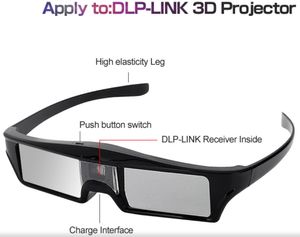 DLP 3D Active Shutter Glasses for Optoma Epson/Sony LG Acer DLP-LINK Projectors Gafas 3D Optoma DLP Link 3D Fashion Glasses