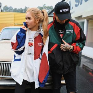 VEGORRS Men's Fashion Splicing Color Jacket Coat Hip-hop Fashion Couples Wear Sports Jacket Trench In Autumn of 2018