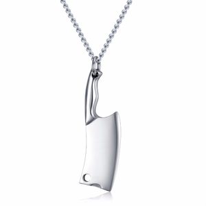 High Polished Stainless Steel Kitchen Knife Pendant Chef Necklace Jewish Gifts for Women and Men