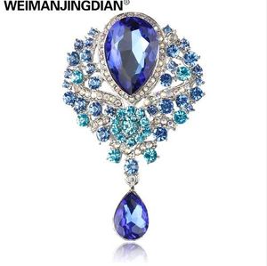 Weimanjingdian marca grande cristallo diamante strass spilla da sposa a goccia in colori assortiti
