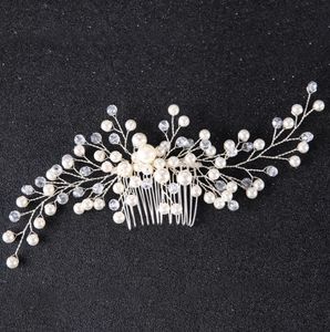 Pettine di perle fatto a mano dalla sposa, capelli d'argento, accessori, abito da sposa, accessori, copricapo.