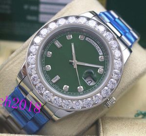 Luxury Watch Platinum Datum Grön Bigger Diamond Dial / Bezel - 118206 41mm Automatisk mode Märke Men's Watch Wristwatch