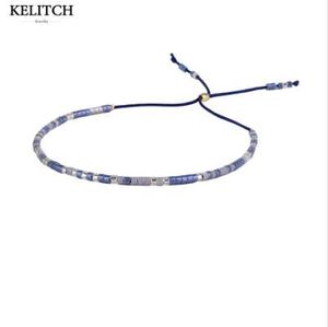 Kelitch pulseiras jóias 1 pcs pulseira de verão semente de cristal frisado corda de seda ajustável multicolor friendship braceletes
